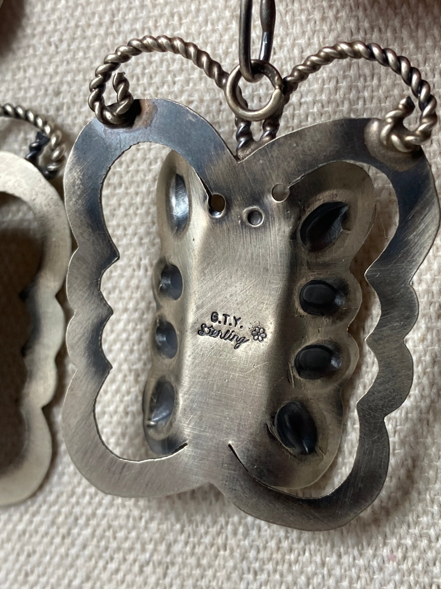 Gabrielle Yazzie Sterling Silver & Kingman Turquoise Butterfly Earrings - Echo Canyon Collective