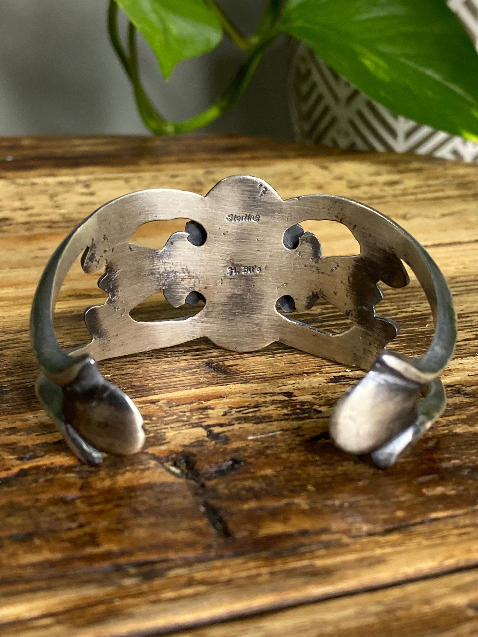 Harrison Bitsui Kingman Turquoise Cuff Navajo Handmade Sterling Silver - Echo Canyon Collective