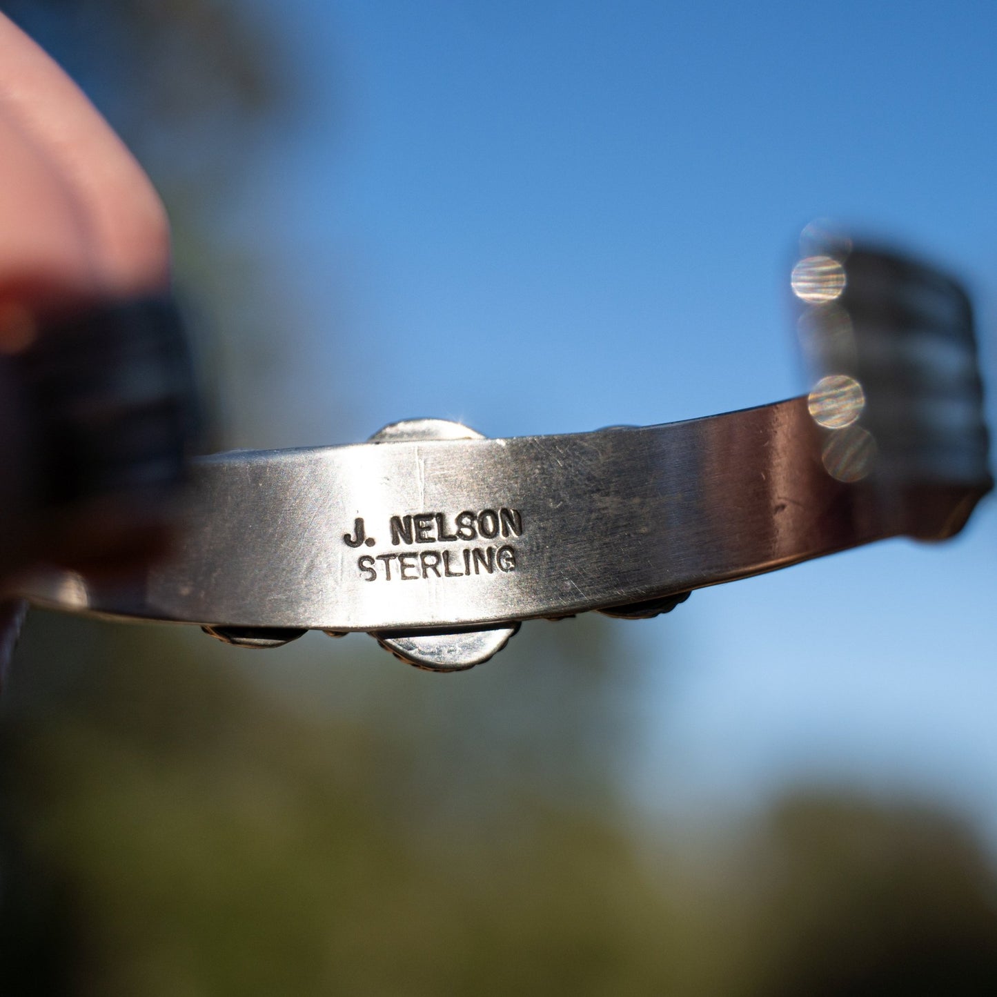 John Nelson Kingman & Sleeping Beauty Turquoise Cuff – Navajo Sterling Silver, Fits 6–6½″ Wrist - Echo Canyon Collective