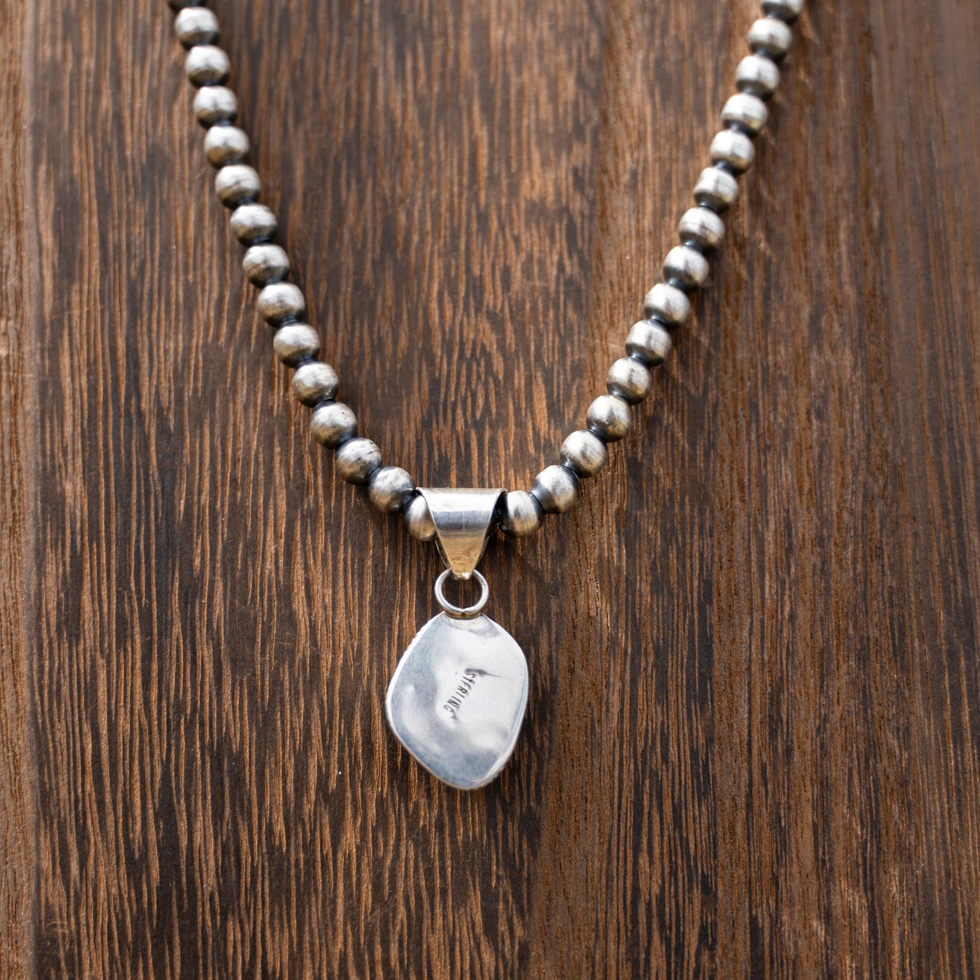 Morenci Turquoise Pendant by Ernest Hawthorne in Sterling Silver - Echo Canyon Collective
