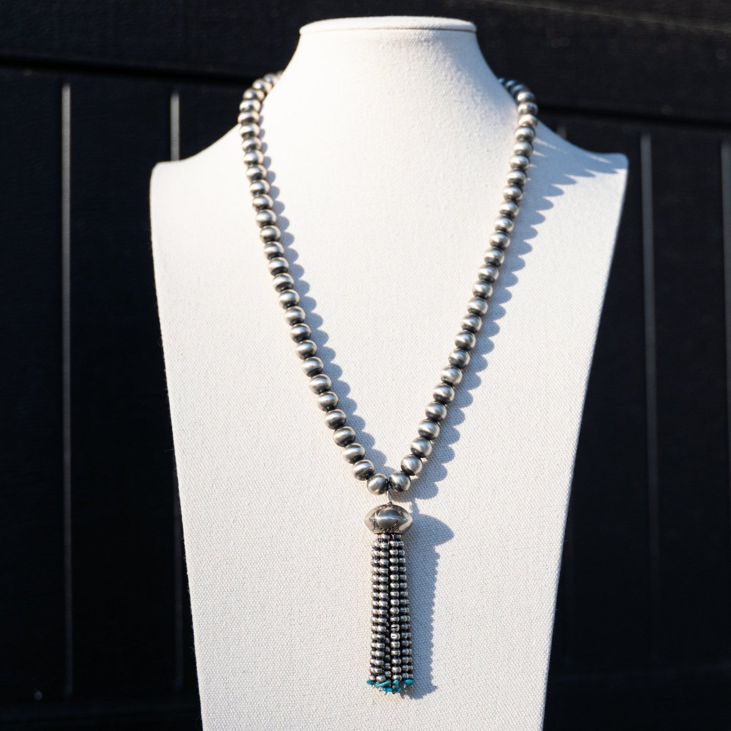 Navajo Handmade Bead & Tassel Pearl Necklace by Jan Mariano - Echo Canyon Collective