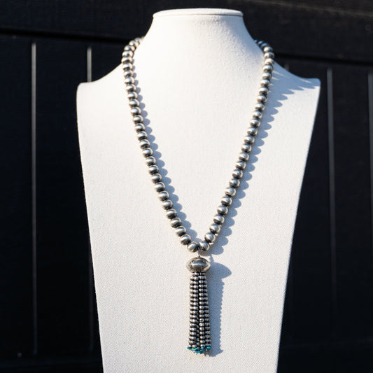 Navajo Handmade Bead & Tassel Pearl Necklace by Jan Mariano - Echo Canyon Collective