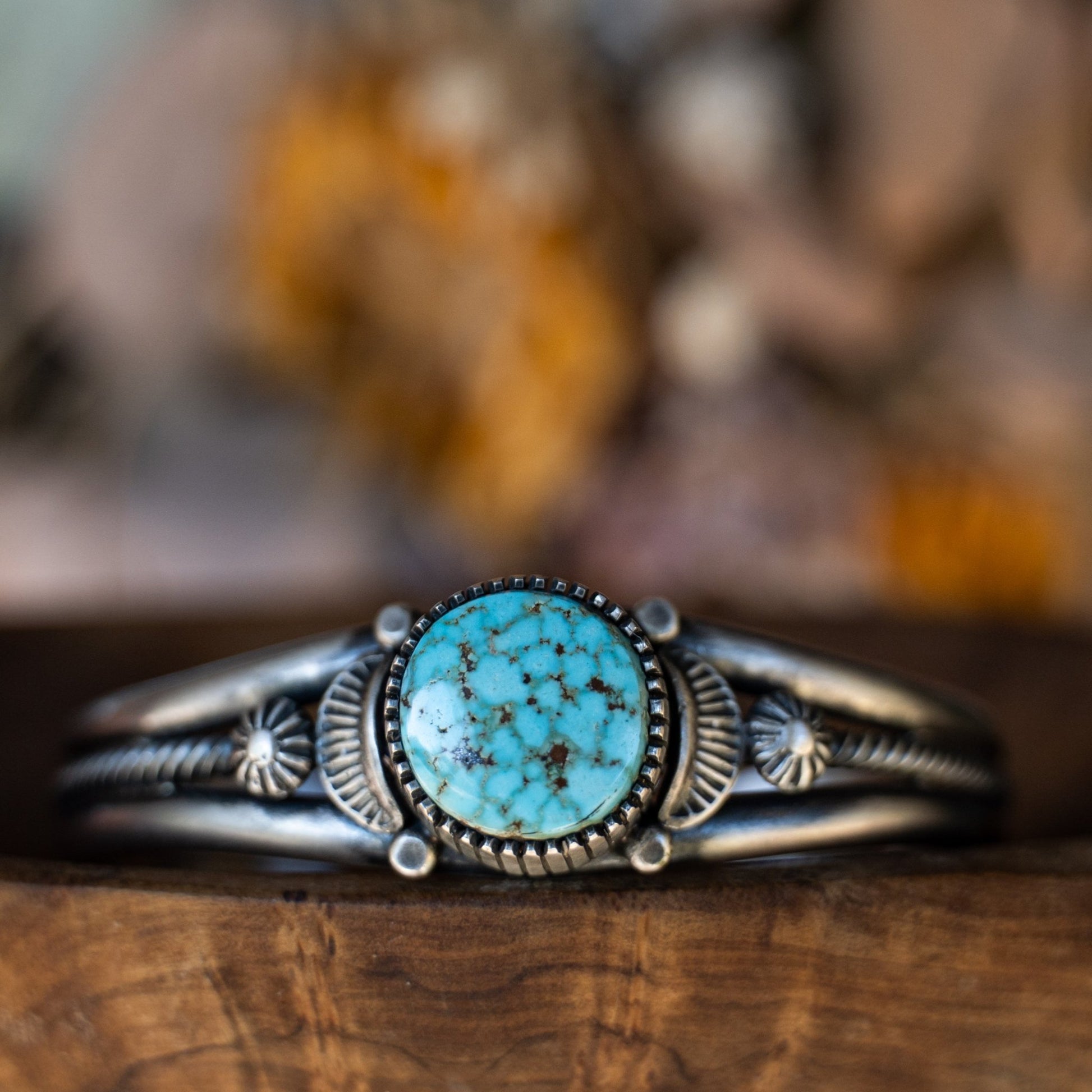 Randy Boyd Natural 8 Turquoise Cuff – Navajo Sterling Silver, Fits 6–6½″ Wrist - Echo Canyon Collective