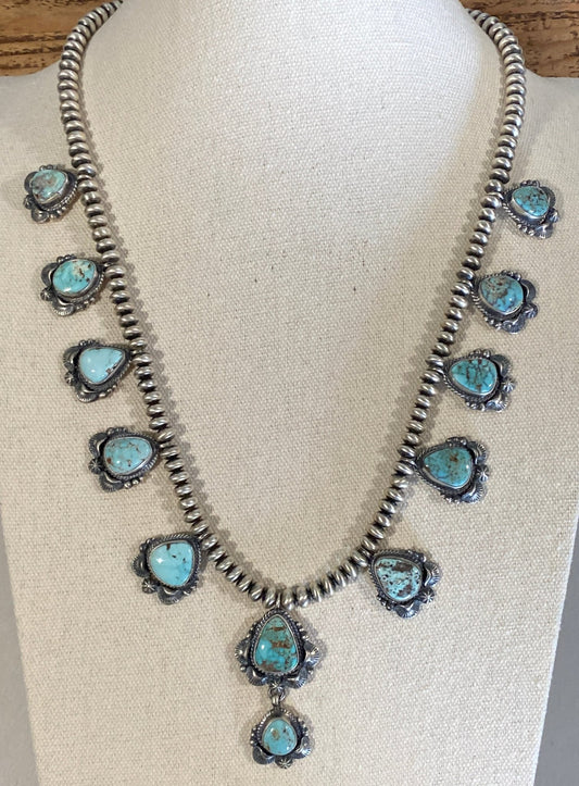 Randy Boyd Natural Dry Creek Turquoise Statement Necklace and Earring Set - Echo Canyon Collective