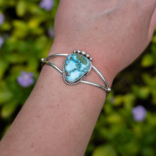Rena Begay Natural Kingman Turquoise Sterling Silver Cuff Bracelet 6 1/4 - Echo Canyon Collective