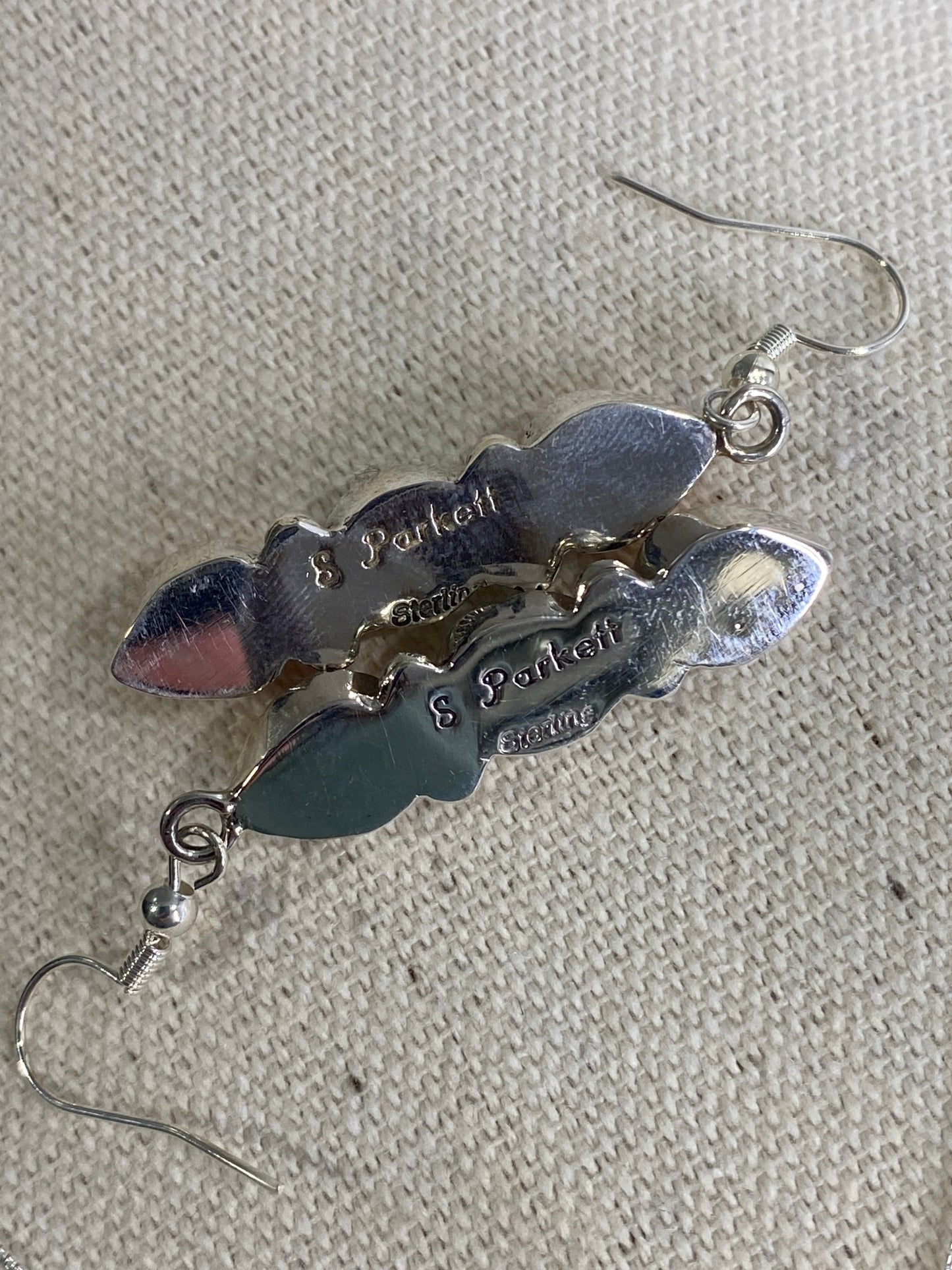 Sandra Parkett Orange Spiny & China Mountain Turquoise Set – Earrings + Pendant with 18" Chain, Signed S. Parkett - Echo Canyon Collective