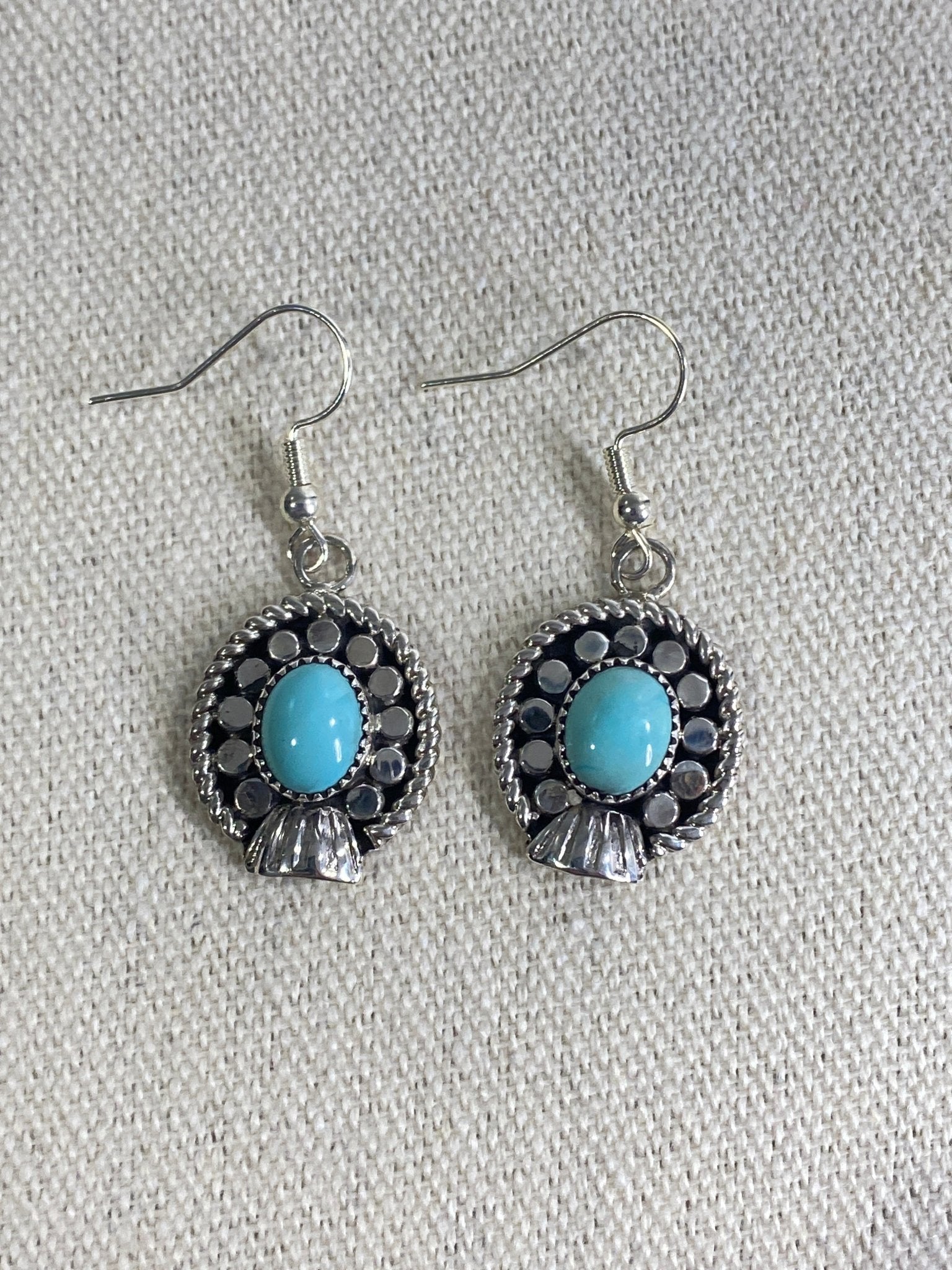 Sandra Parkett Sterling Silver & China Mountain Turquoise Earrings - Echo Canyon Collective
