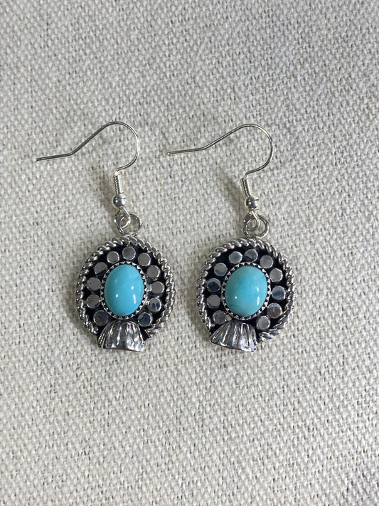 Sandra Parkett Sterling Silver & China Mountain Turquoise Earrings - Echo Canyon Collective