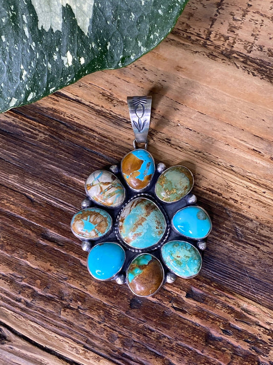 Sheila Becenti Turquoise Cluster Pendant - Echo Canyon Collective