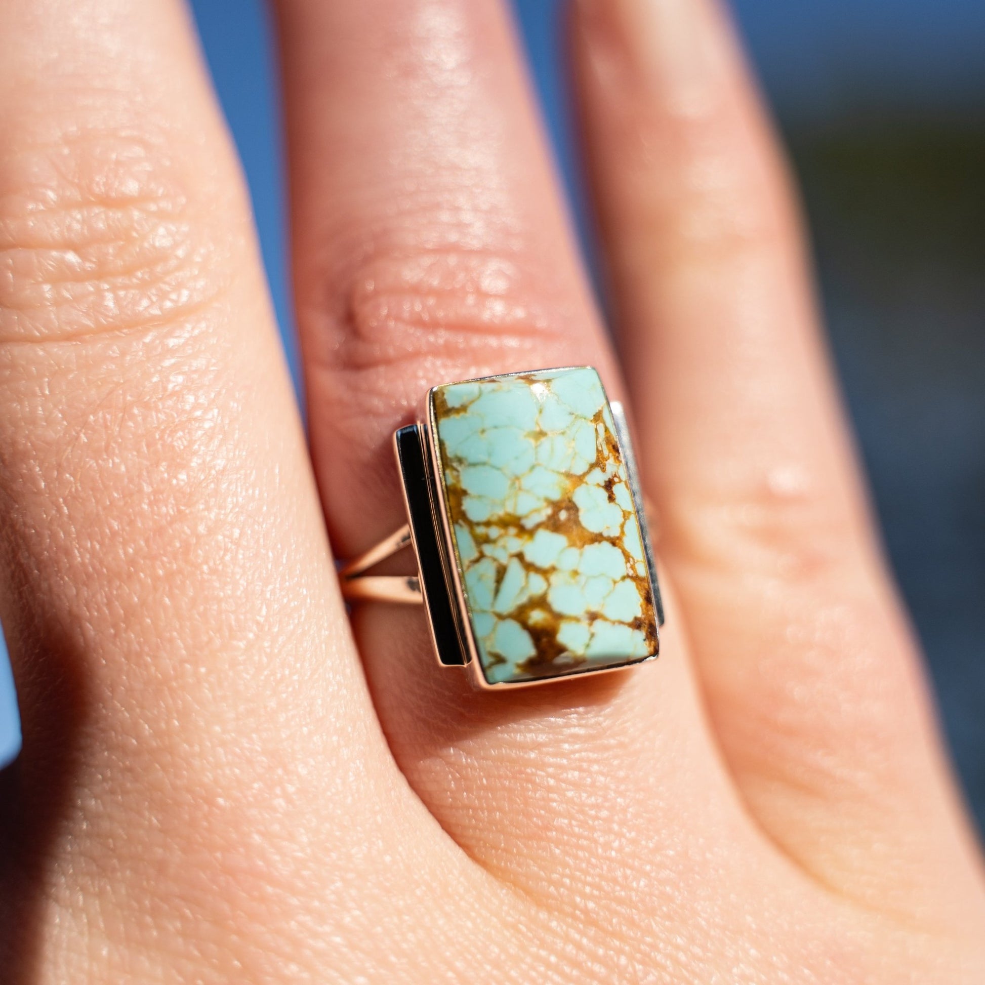 Sheryl Martinez 8 Mine Turquoise Ring Size 7 - Echo Canyon Collective