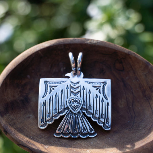 Sunshine Reeves Sterling Silver Thunderbird Pendant - Echo Canyon Collective