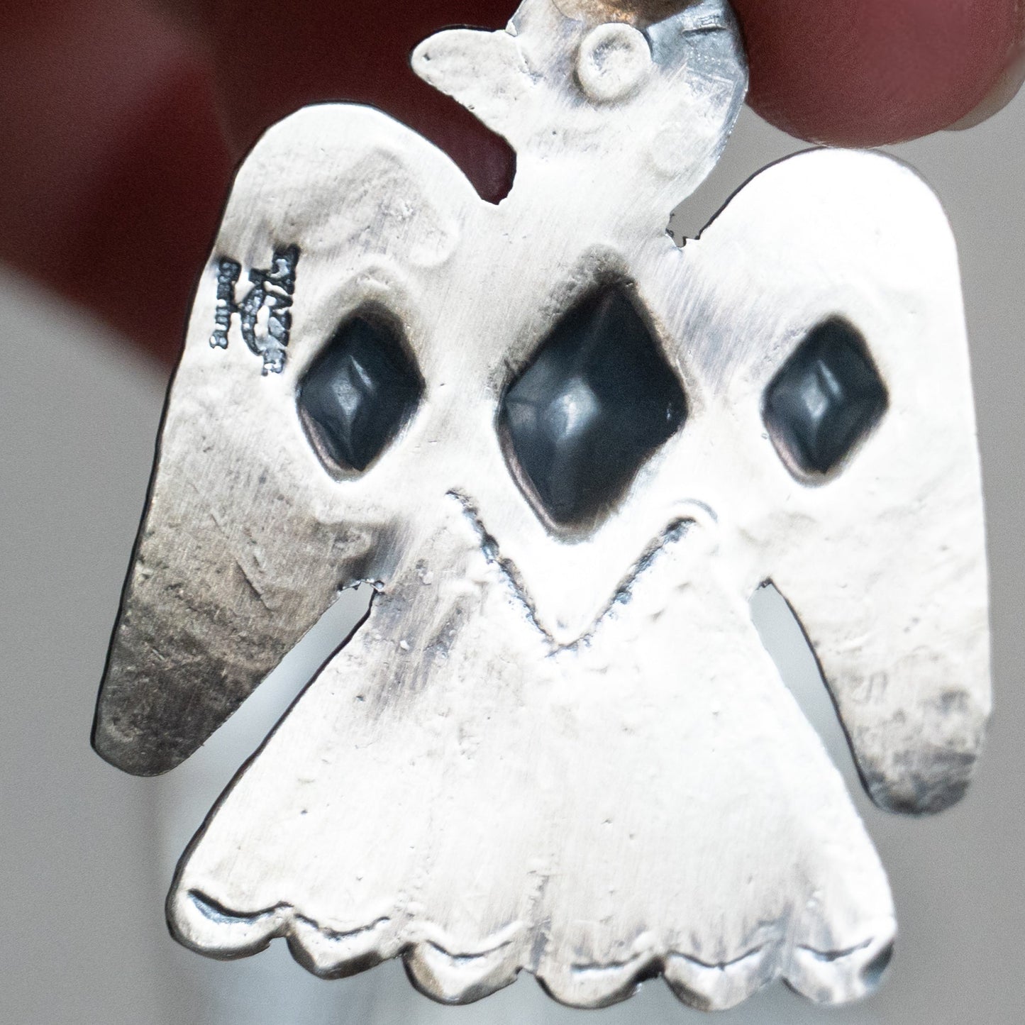 Tim Yazzie Thunderbird Earrings – Navajo Made Sterling Silver with Kingman Turquoise - Echo Canyon Collective