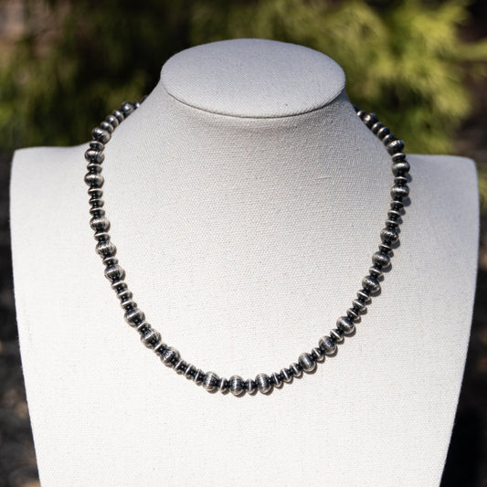 Tonisha Haley Handmade Sterling Silver Navajo Pearl Necklace 18" - Echo Canyon Collective